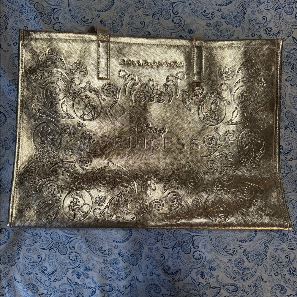 Bath & Body Works Metallic Gold Disney Princess Tote